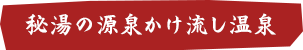 秘湯の源泉かけ流し温泉
